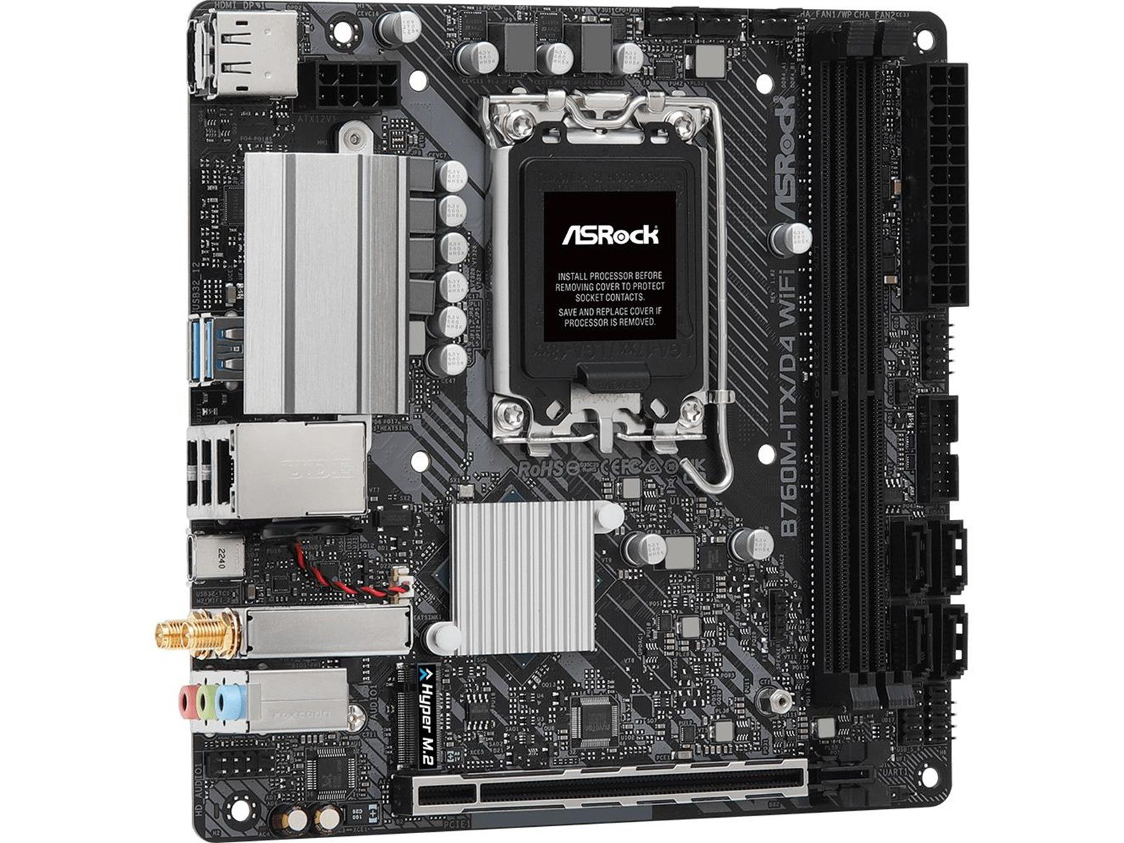 ASRock B760M-ITX/D4 WiFi Mainboard - Intel B760 - Intel LGA1700 socket - DDR4 RAM - Mini-ITX