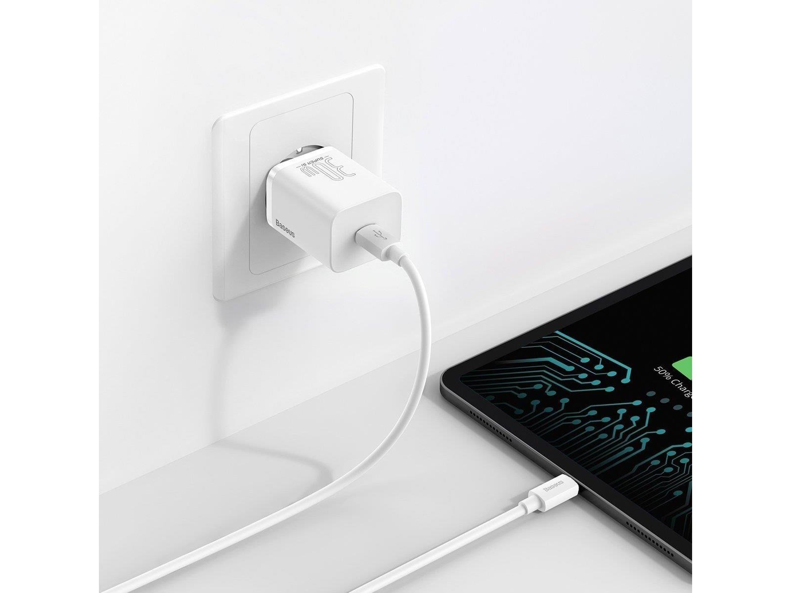 Baseus Quick Charger  Super Si 1C 30W (white)