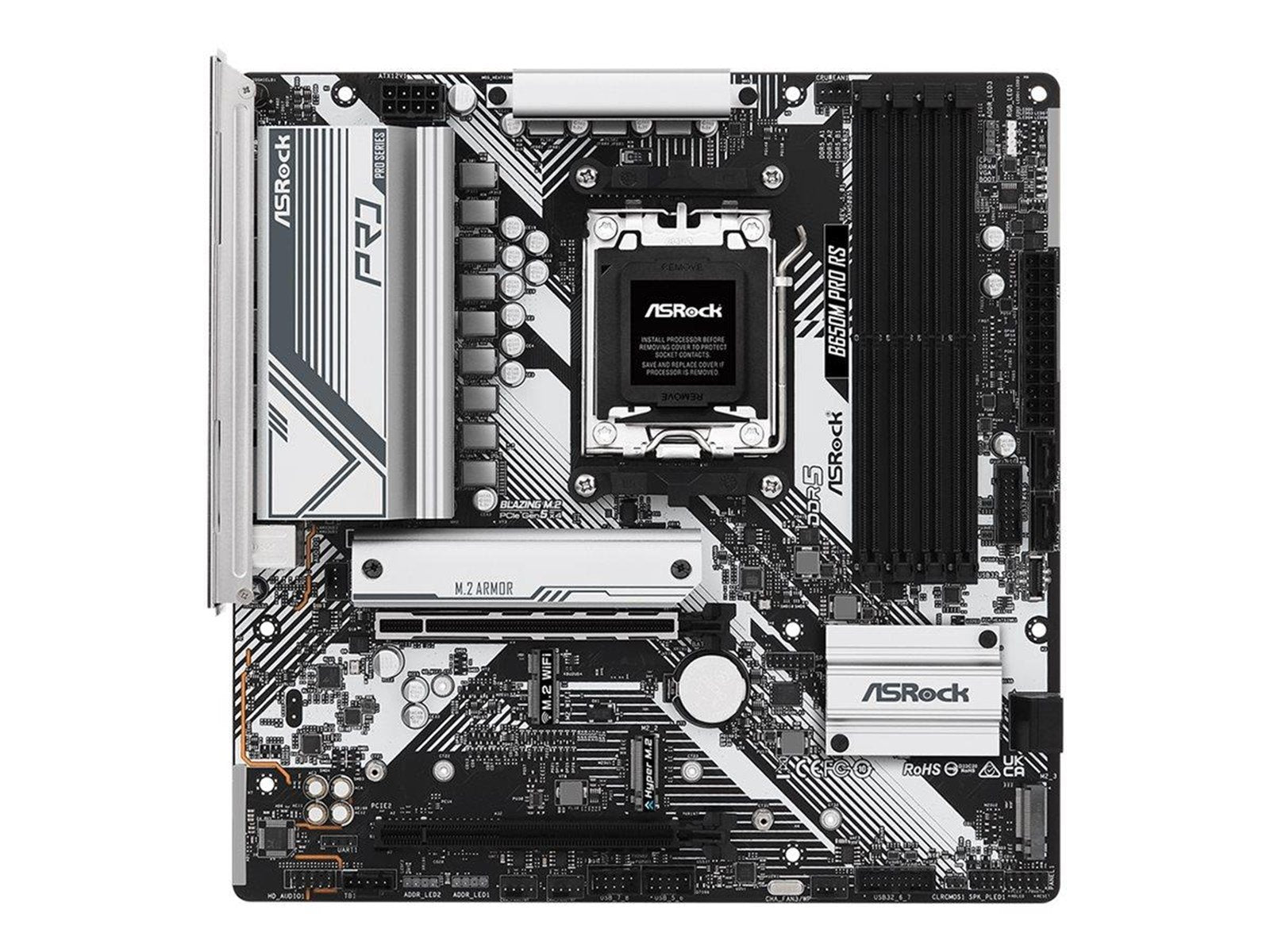 ASRock B650M PRO RS Mainboard - AMD B650 - AMD AM5 socket - DDR5 RAM - Micro-ATX