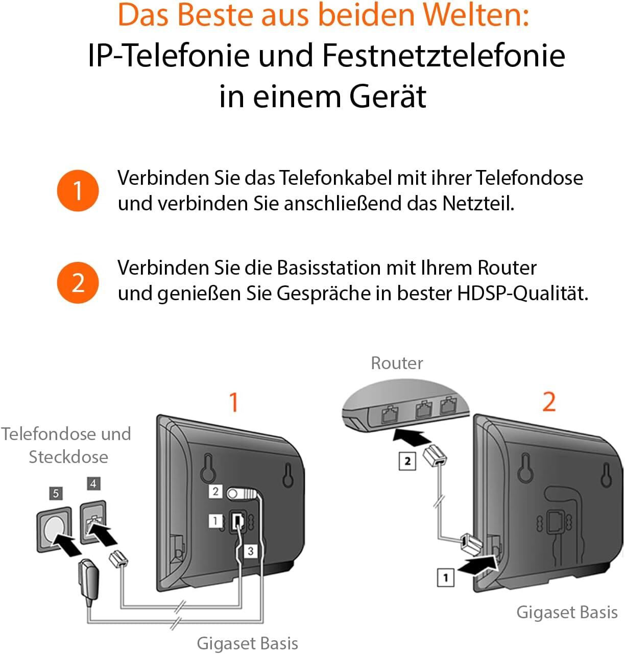 Gigaset E630A GO Schurlostelefon IP65 mit AB und Go-Box 100 - schwarz