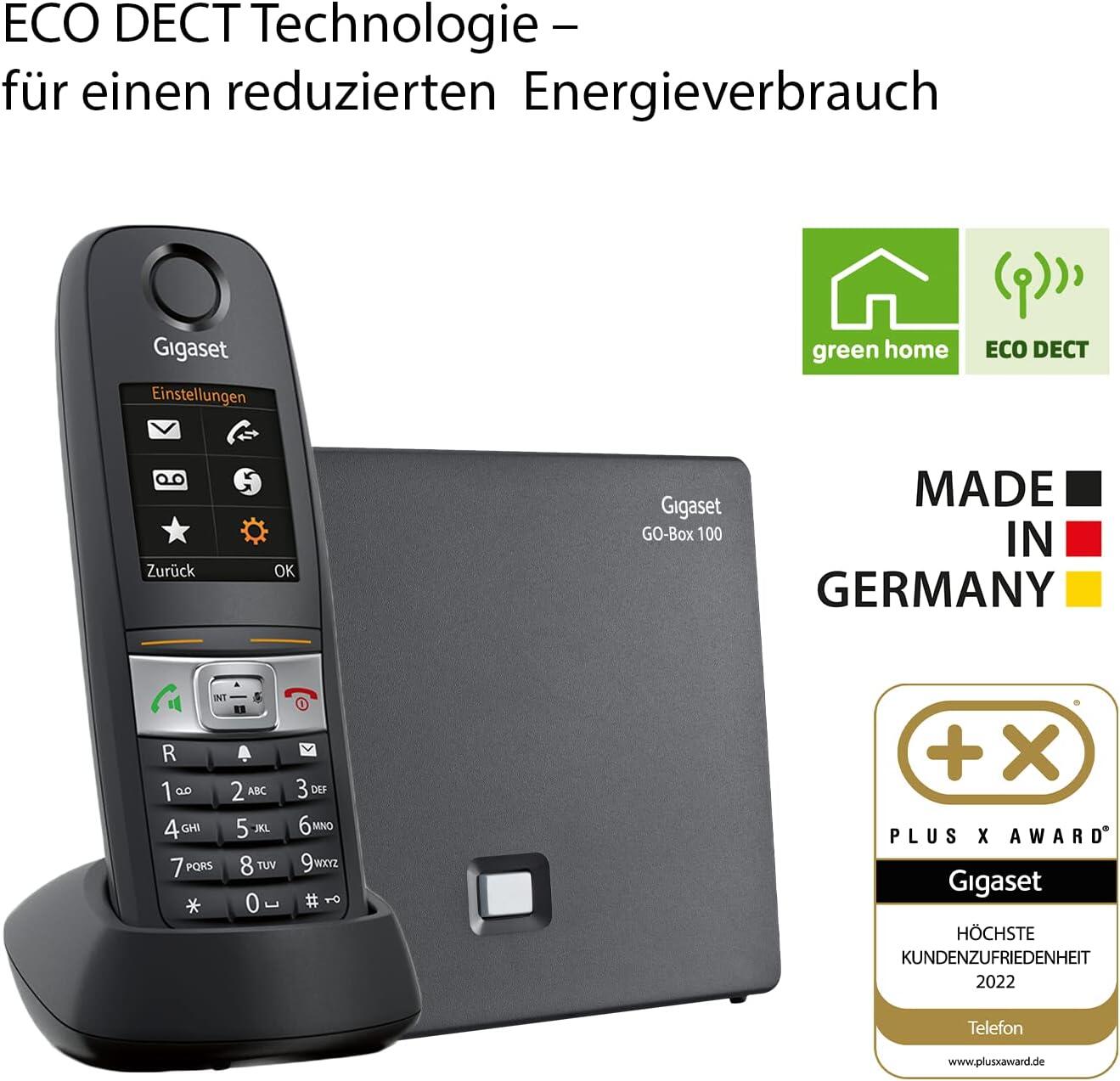 Gigaset E630A GO Schurlostelefon IP65 mit AB und Go-Box 100 - schwarz