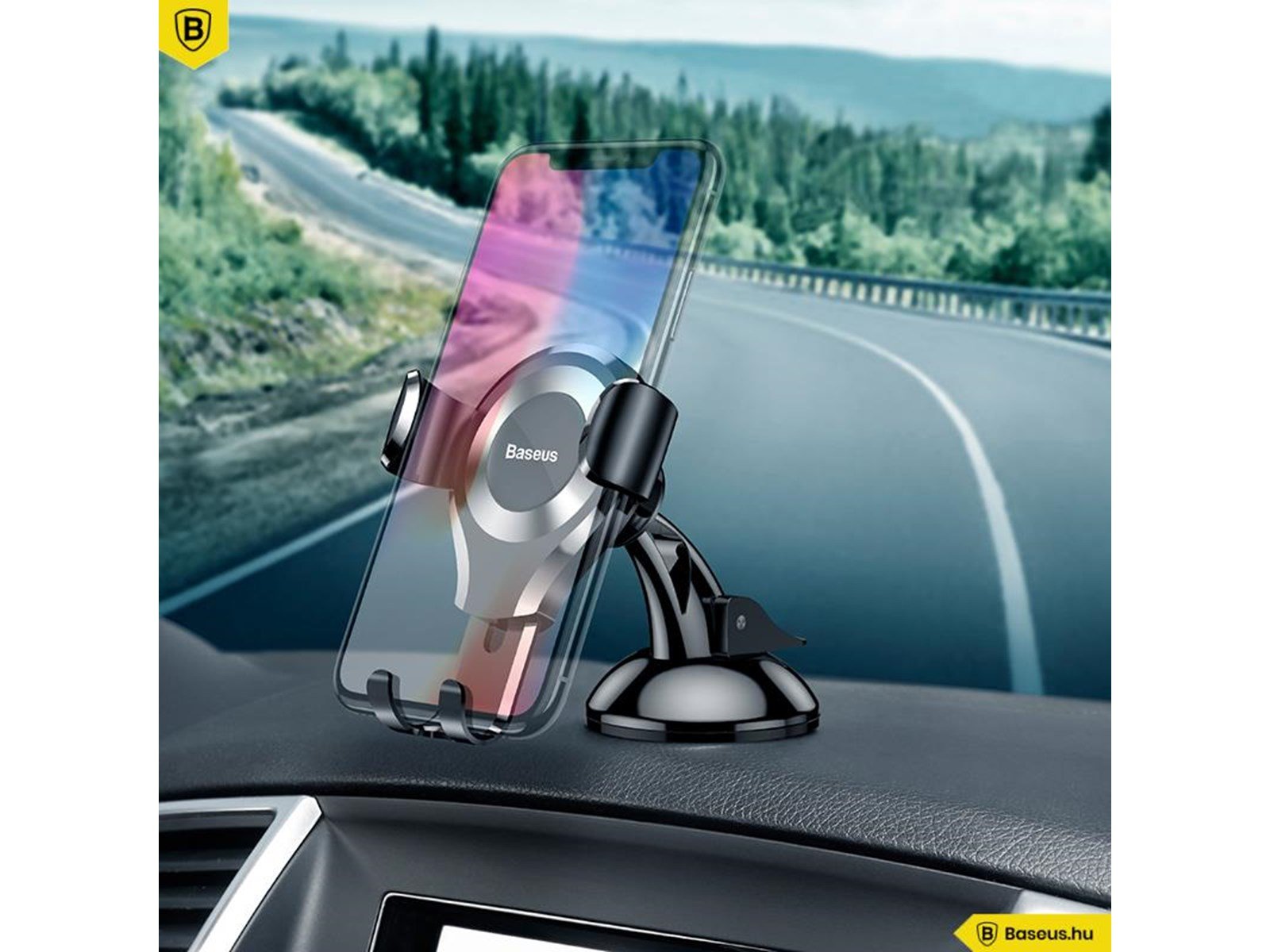 Baseus Osculum gravitational phone holder (black + silver)