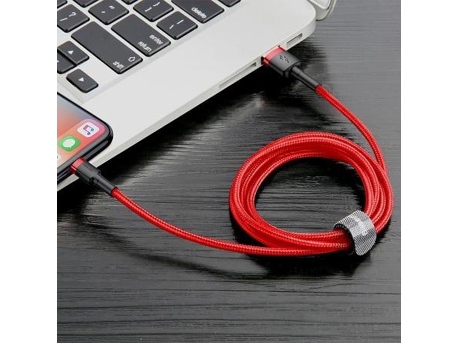 Baseus Cafule USB Lightning cable 2.4A 1m (black + red)