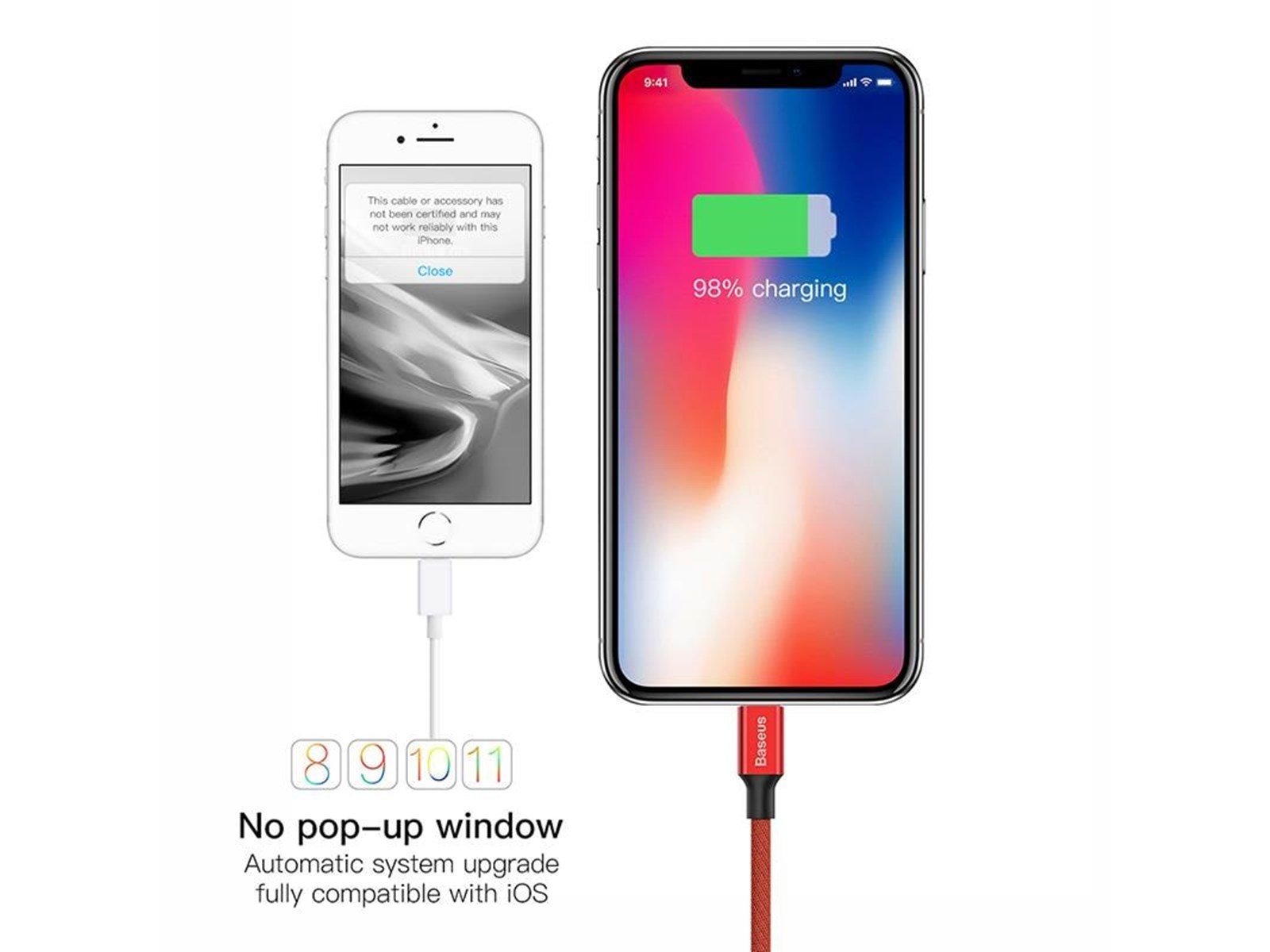 Baseus Yiven Lightning Cable 180 cm 2A (red)