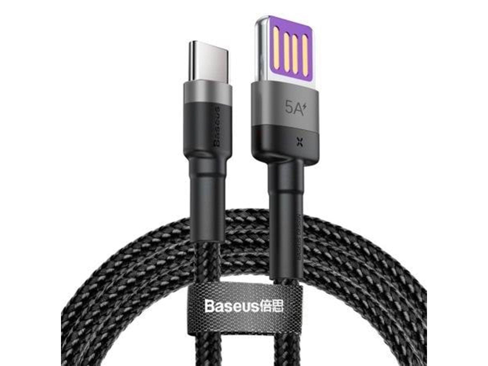 Baseus Cafule USB-C Cable Huawei SuperCharge QC 3.0 5A 1m (Black+Gray)