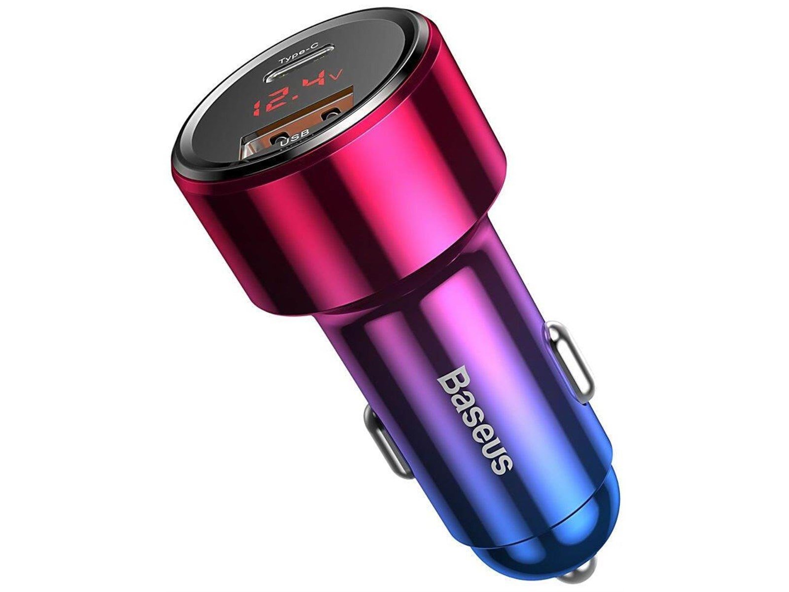 Baseus Magic Car Charger USB + USB-C QC 4.0 PD 45W (Red+Blue)