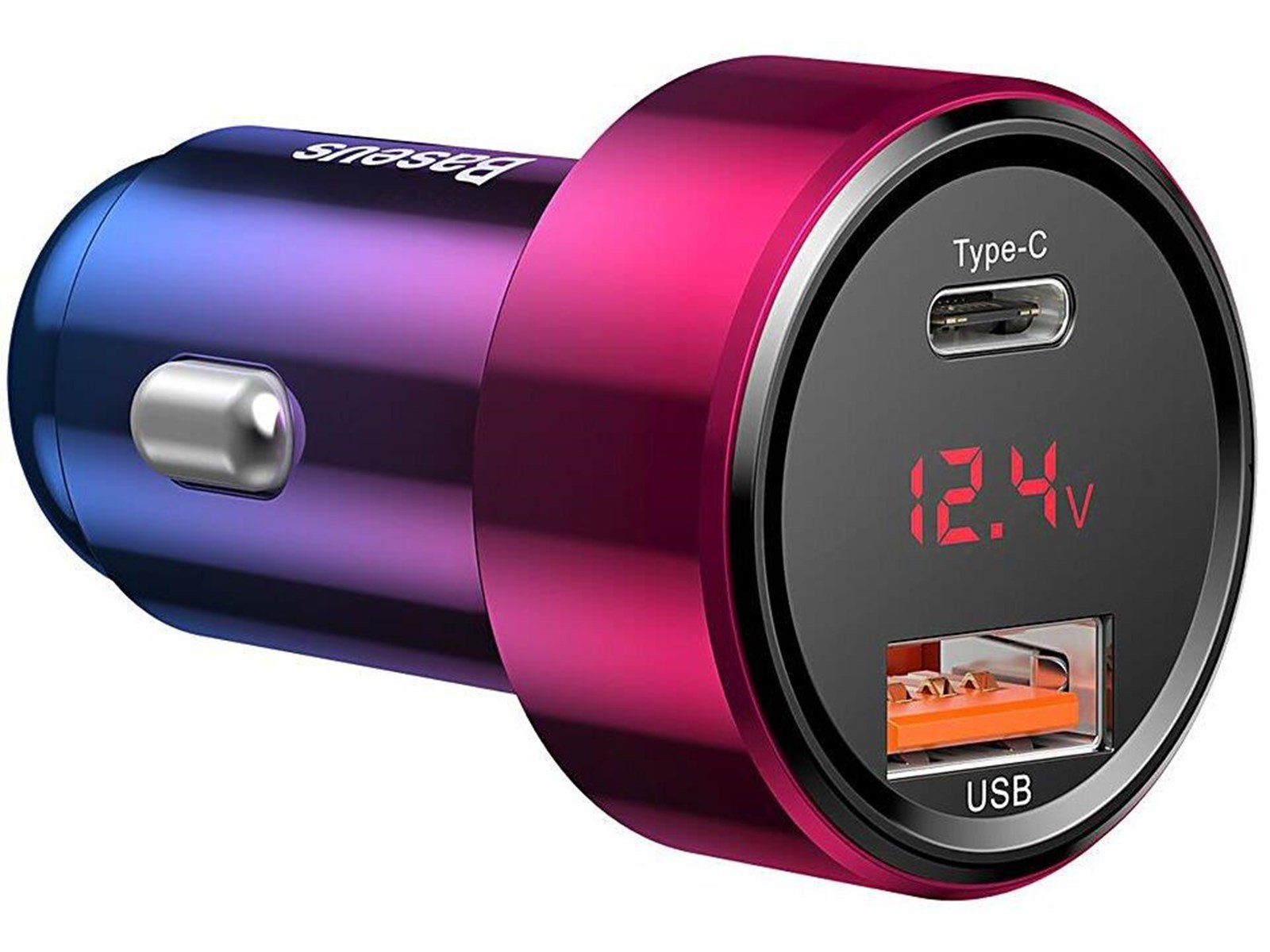 Baseus Magic Car Charger USB + USB-C QC 4.0 PD 45W (Red+Blue)