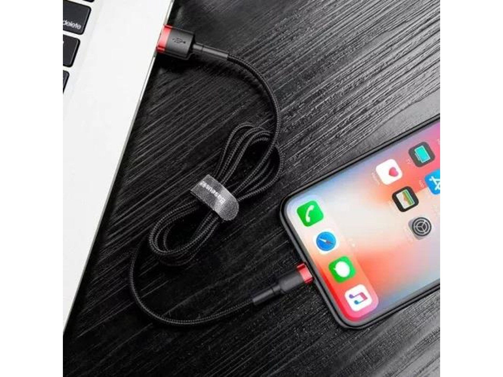 Baseus Cafule USB Lightning Cable 2.4A 0.5m (Red+Black)