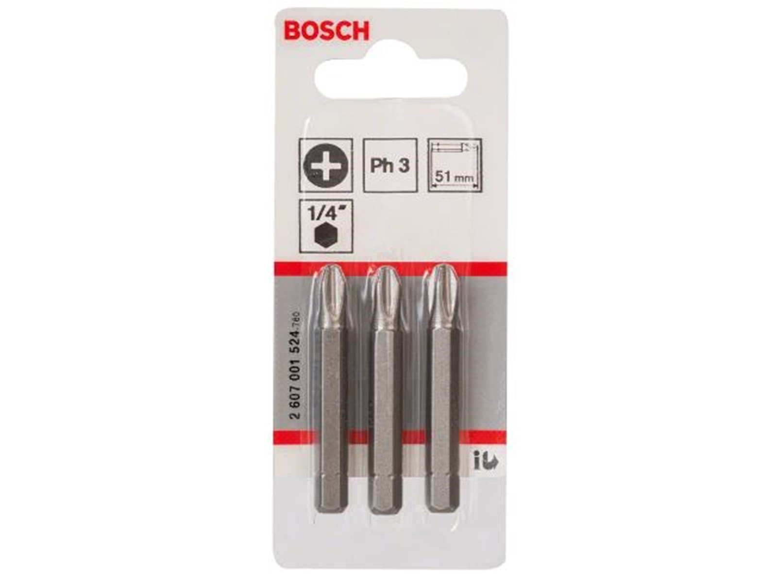 Bosch EXTRA HARD-SCREWDRIVER BIT FOR DRILLS/DRIVERS 3 PC