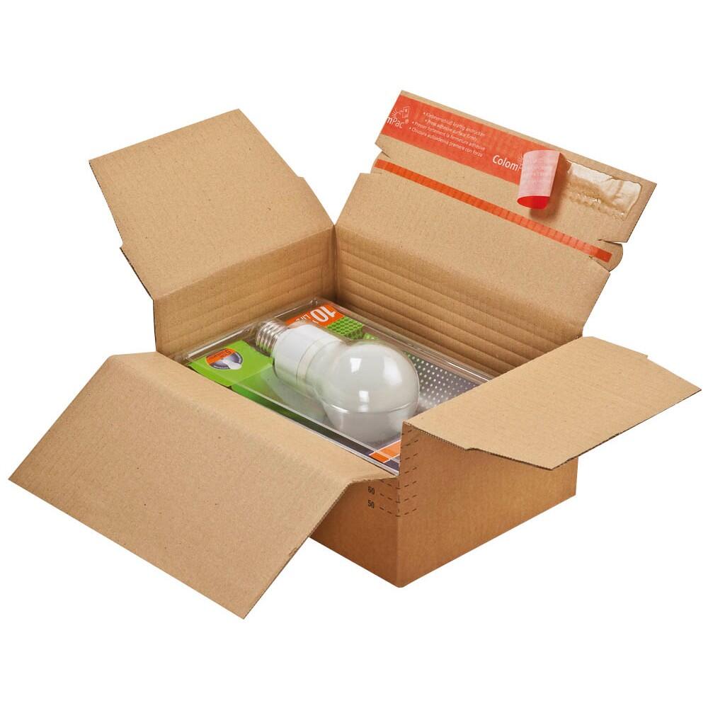 ColomPac® Versandkartons Blitzbodenkartons 23,8 x 17,0 x 6,0 - 13,0 cm - 10 Stück