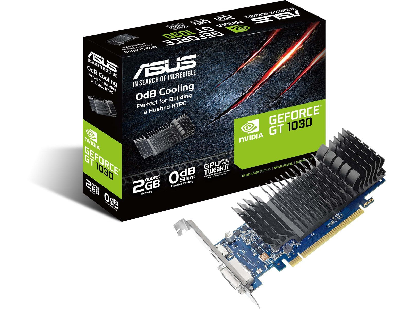 ASUS GeForce GT 1030 Silent Low Profile - 2GB GDDR5 RAM - Grafikkarte