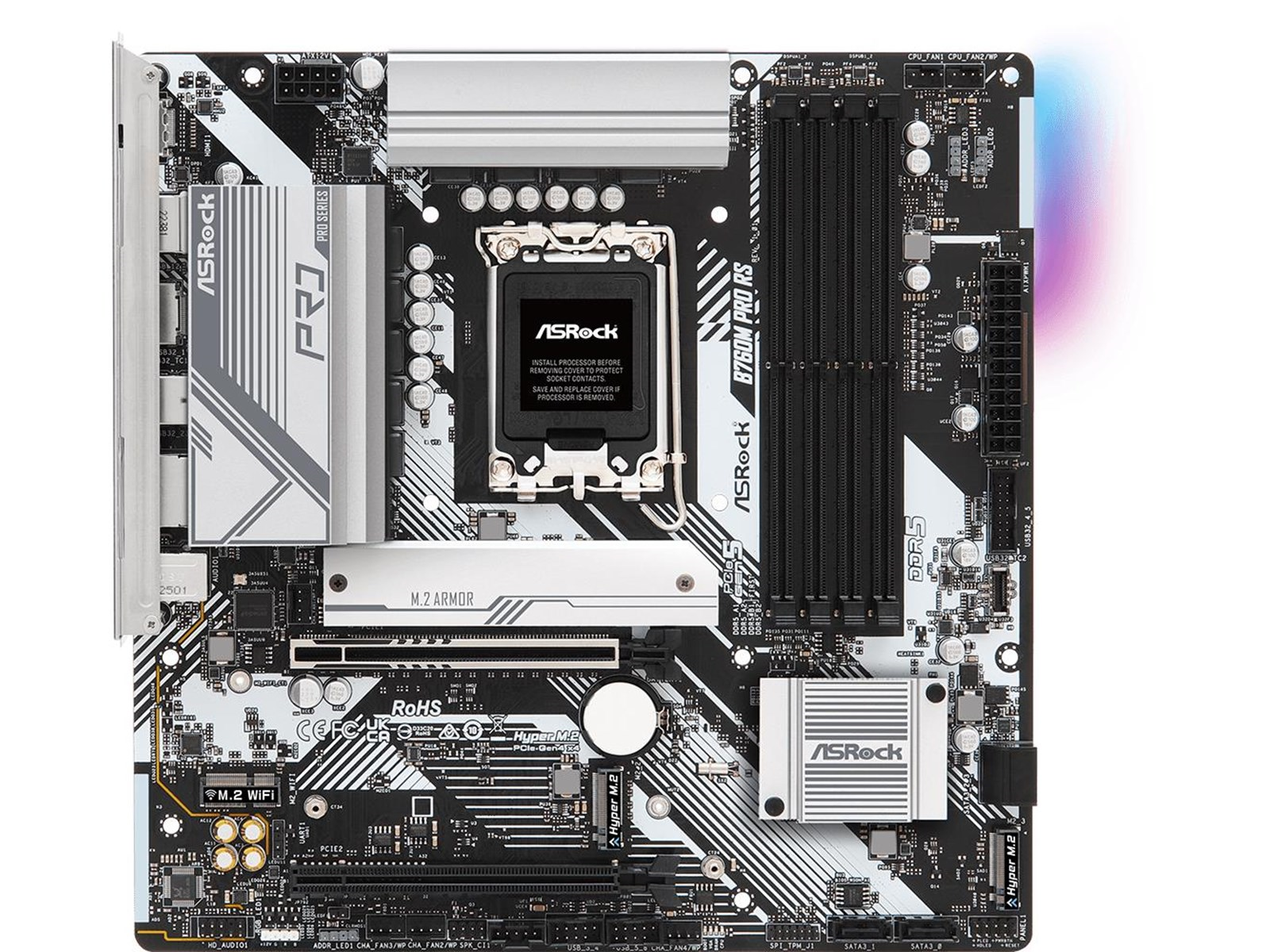 ASRock B760M PRO RS Mainboard - Intel B760 - Intel LGA1700 socket - DDR5 RAM - Micro-ATX
