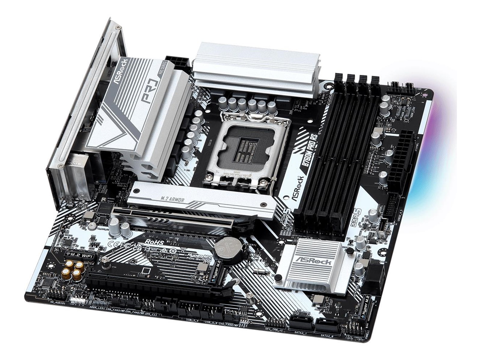 ASRock B760M PRO RS Mainboard - Intel B760 - Intel LGA1700 socket - DDR5 RAM - Micro-ATX