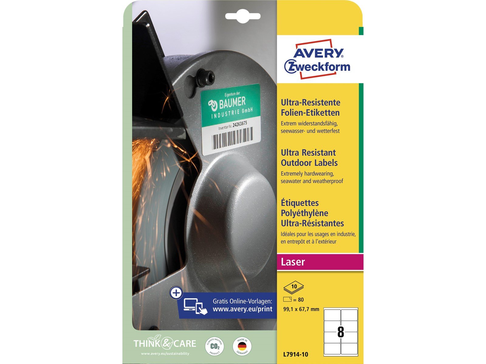 Avery Ultra Resistant Stretchable Labels White (-40oC to +150oC)