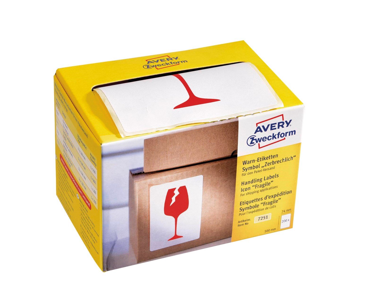 Avery Labels in dispenser pre-printed with 
