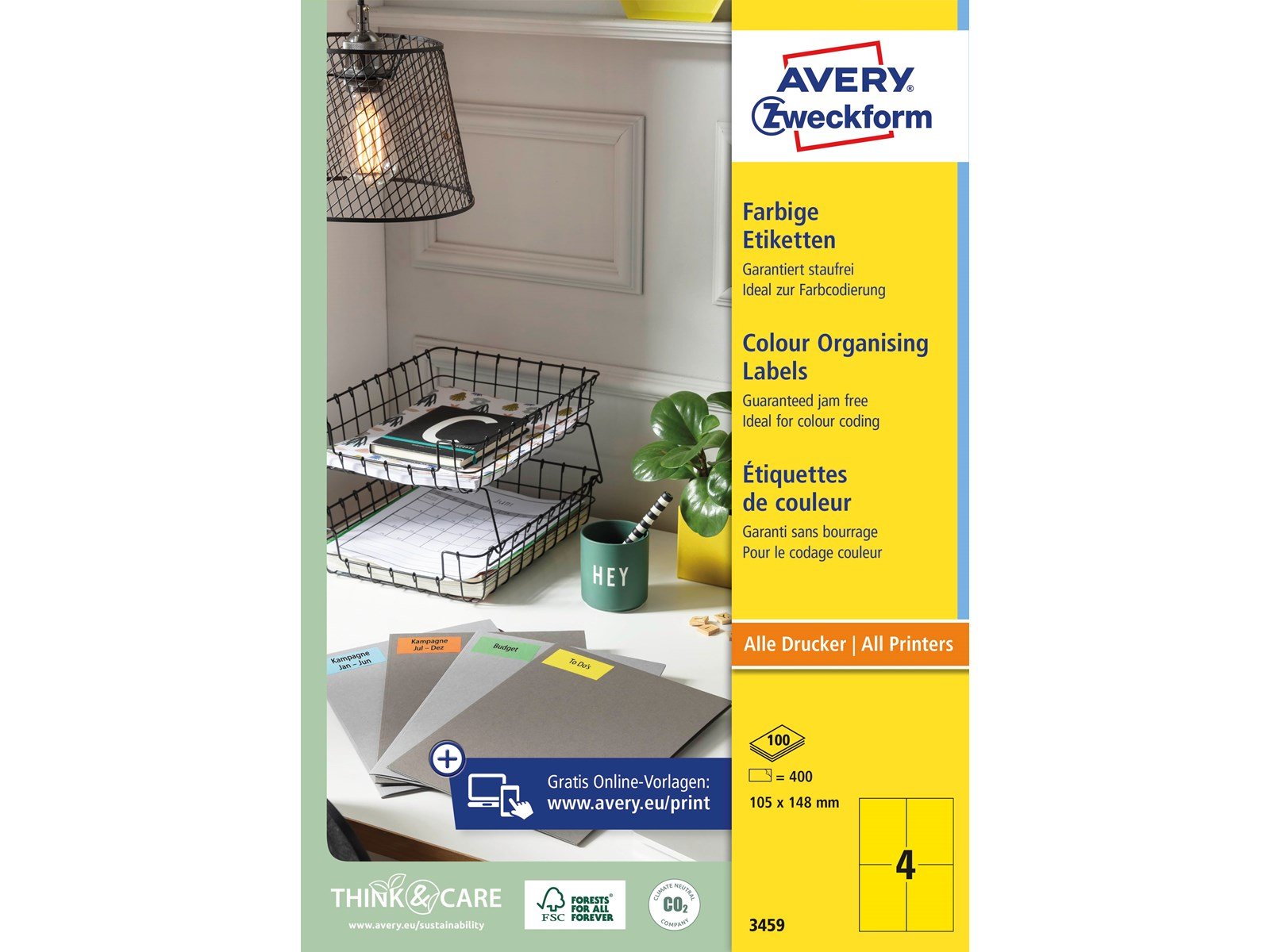 Avery Universal labels yellow