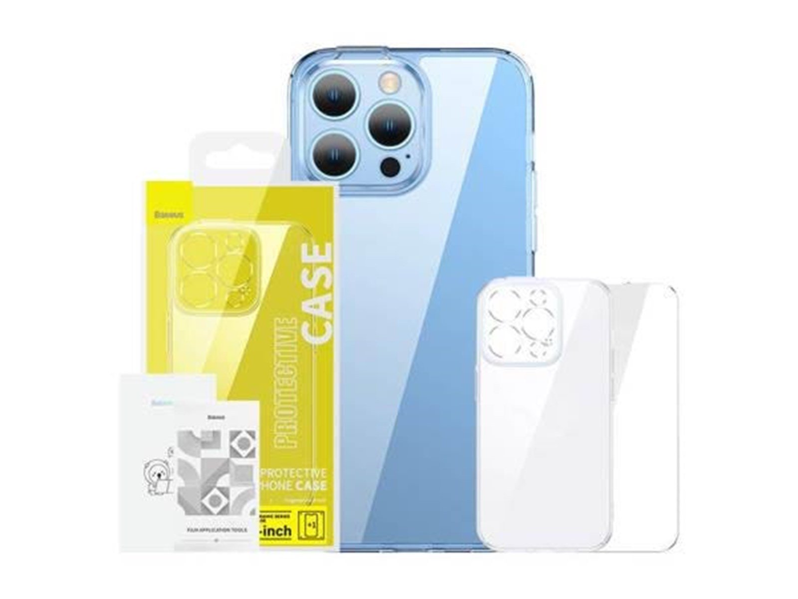 Baseus SuperCeramic Transparent Glass Case and Tempered Glass set for iPhone 14 Plus