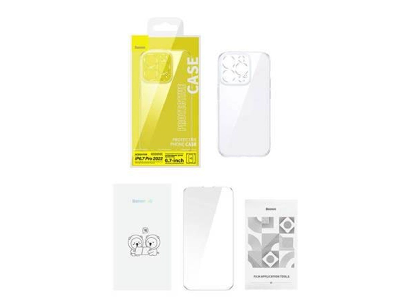 Baseus SuperCeramic Transparent Glass Case and Tempered Glass set for iPhone 14 Plus