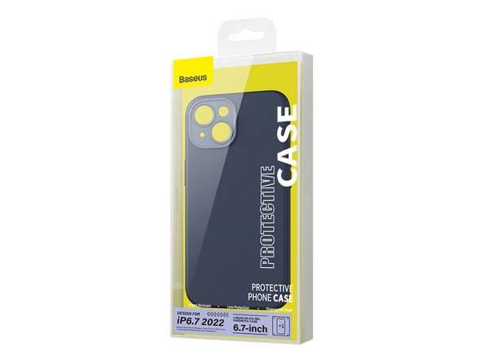 Baseus Liquid Silica Magnetic Case and Tempered Glass set for iPhone 14 Plus (blue)