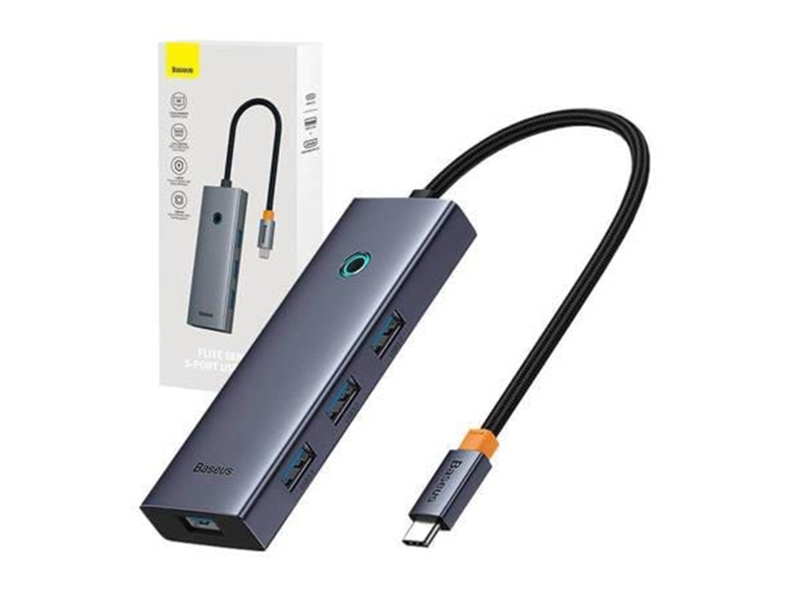 Baseus Hub 5w1 UltraJoy 5-Port (1xHDMI4K@30Hz + 4x USB-Hubs - USB 3.0 - 5 - Grau