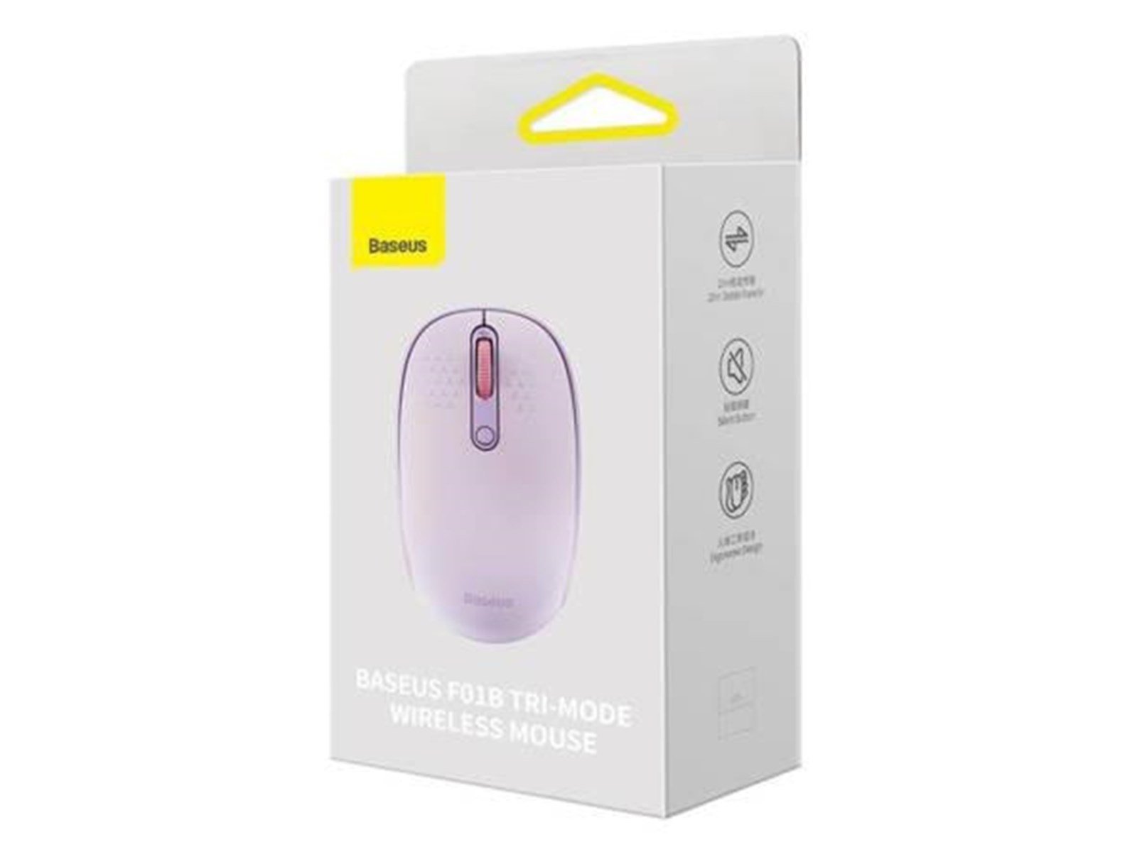 Baseus Wireless mouse F01B Tri-mode 2.4G BT 5.0 1600 DPI (purple) - (Lila)