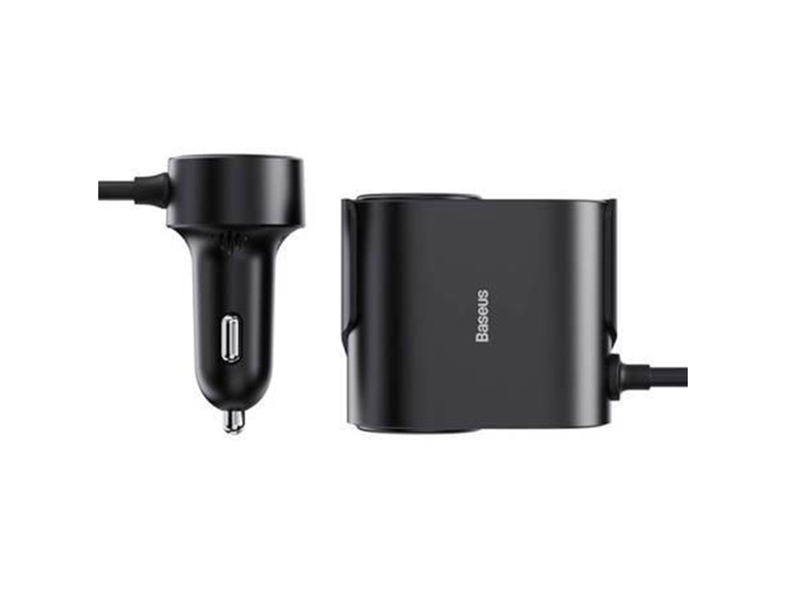 Baseus High Efficiency Pro 1-for-2 Car Cigarette Lighter  30W (Black)