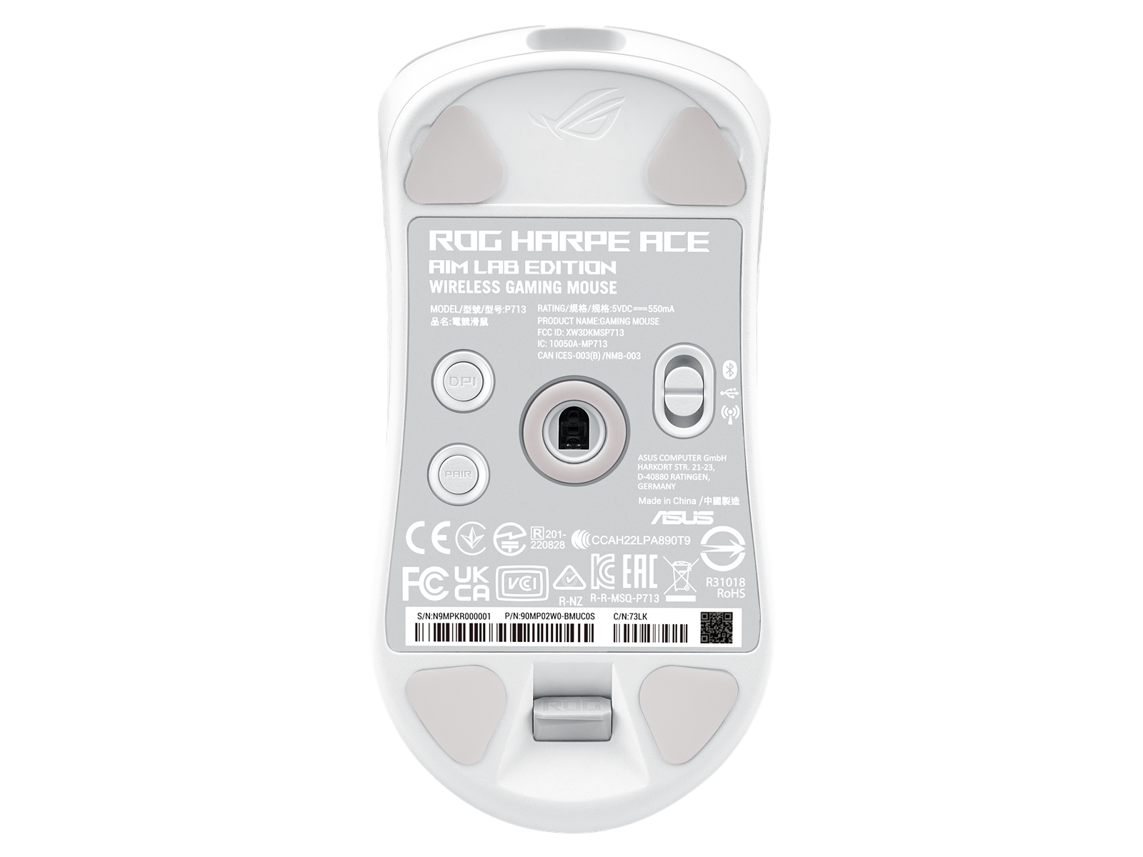 ASUS ROG Harpe Ace Aim Lab Edition Wireless Gaming - Gaming Maus (Weiß)