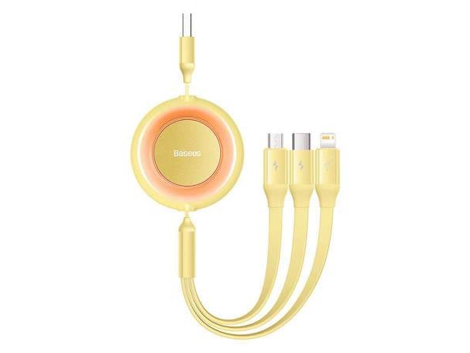 Baseus Bright Mirror 2 USB 3-in-1 cable for micro USB / USB-C / Lightning 3.5A 1.1m (Yellow) USB-Hubs - USB 2.0 - 4 - Gelb