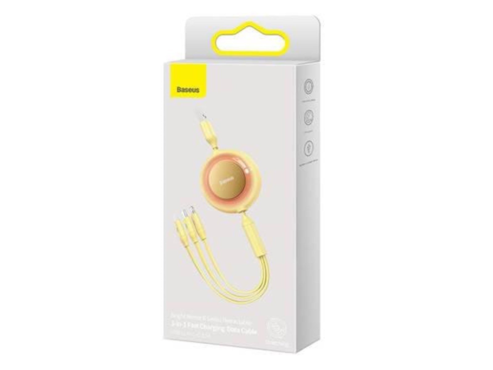 Baseus Bright Mirror 2 USB 3-in-1 cable for micro USB / USB-C / Lightning 3.5A 1.1m (Yellow) USB-Hubs - USB 2.0 - 4 - Gelb