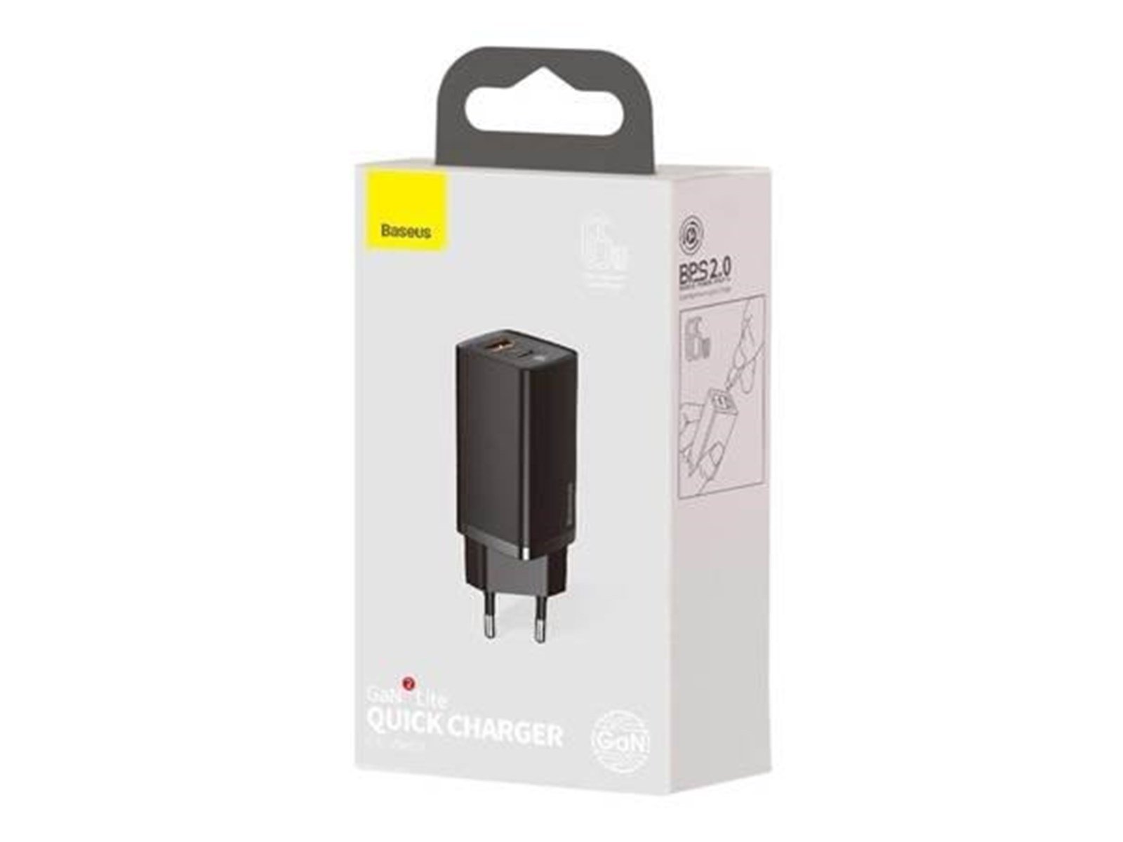 Baseus Quick Travel Charger  GaN2 Lite USB+C 65W EU (black)