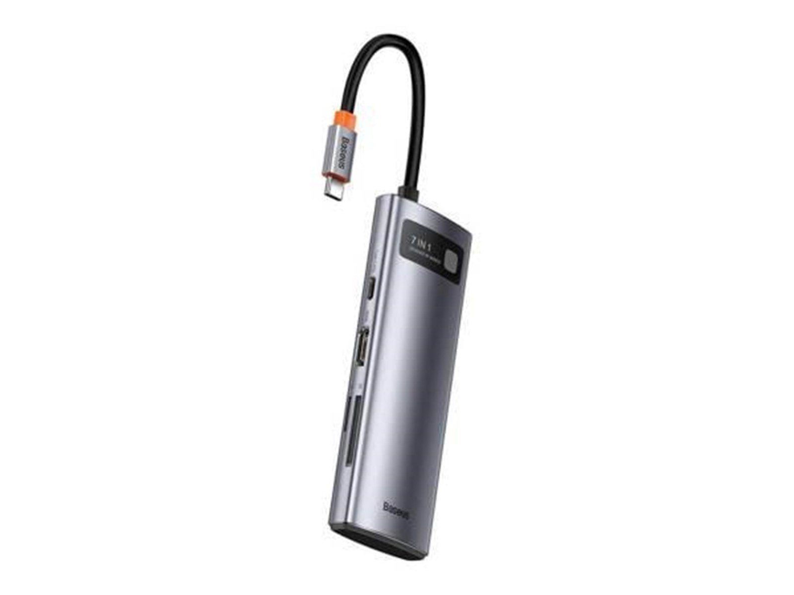Baseus Hub-adapter 7-i-1 USB-C til 2x USB 3.0 + HDMI + USB-C PD USB-Hubs - USB 3.0 - 7 - Grau