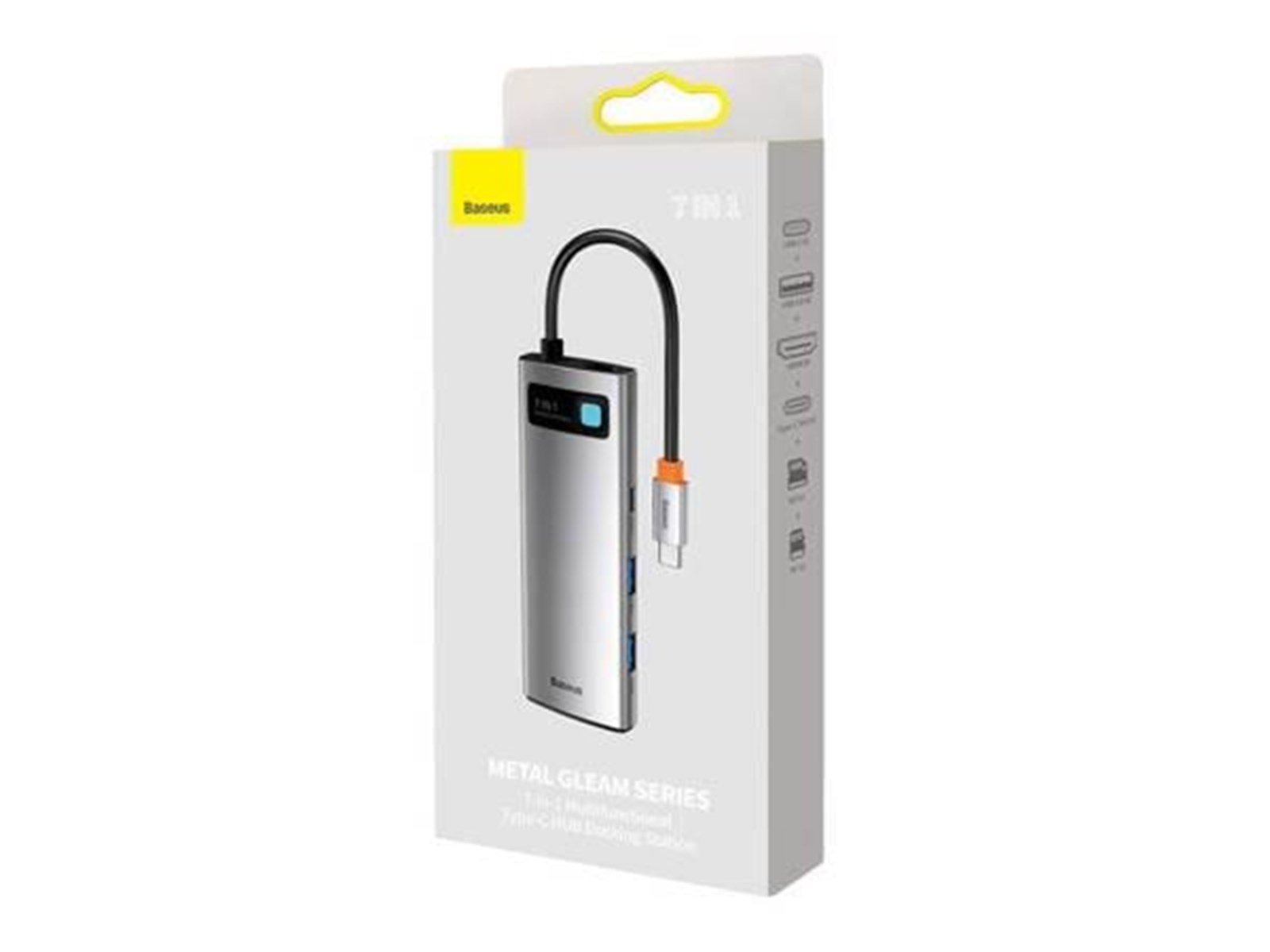 Baseus Hub-adapter 7-i-1 USB-C til 2x USB 3.0 + HDMI + USB-C PD USB-Hubs - USB 3.0 - 7 - Grau