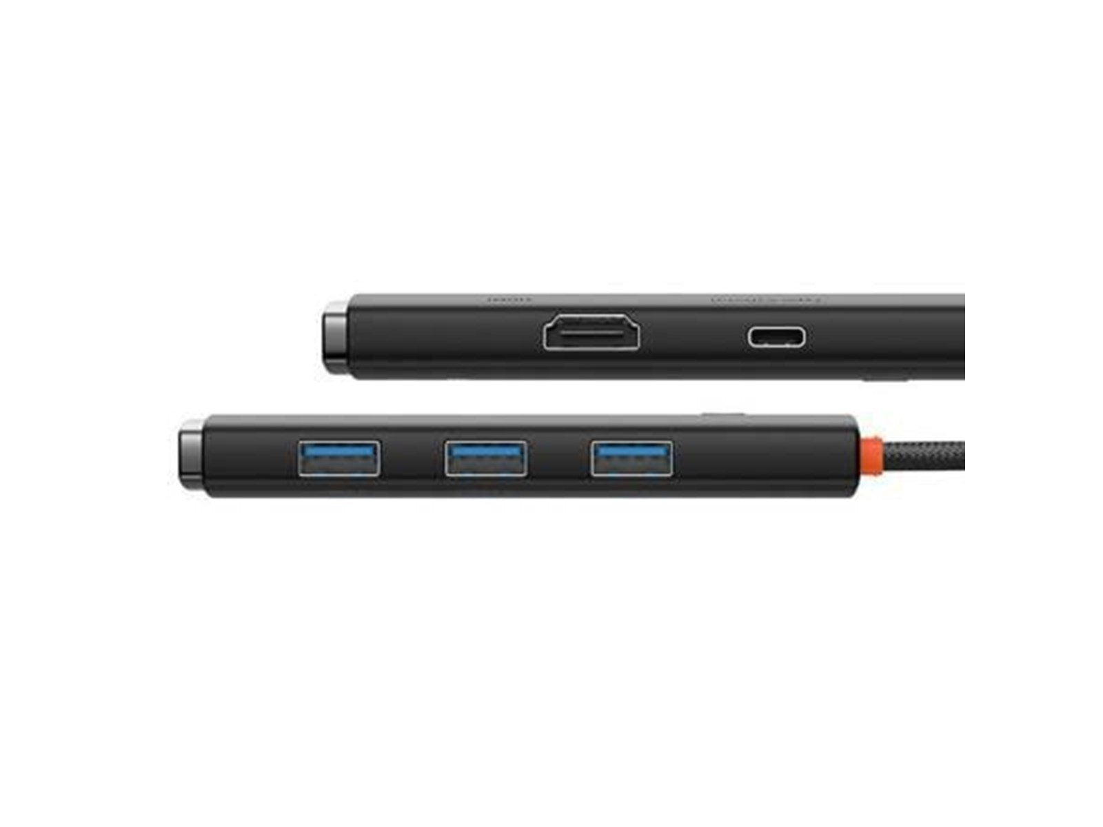 Baseus Lite Series Hub 5w1 USB-C to 3x USB 3.0 + USB-C + HDMI (black) USB-Hubs - USB 3.0 - 5 - Schwarz