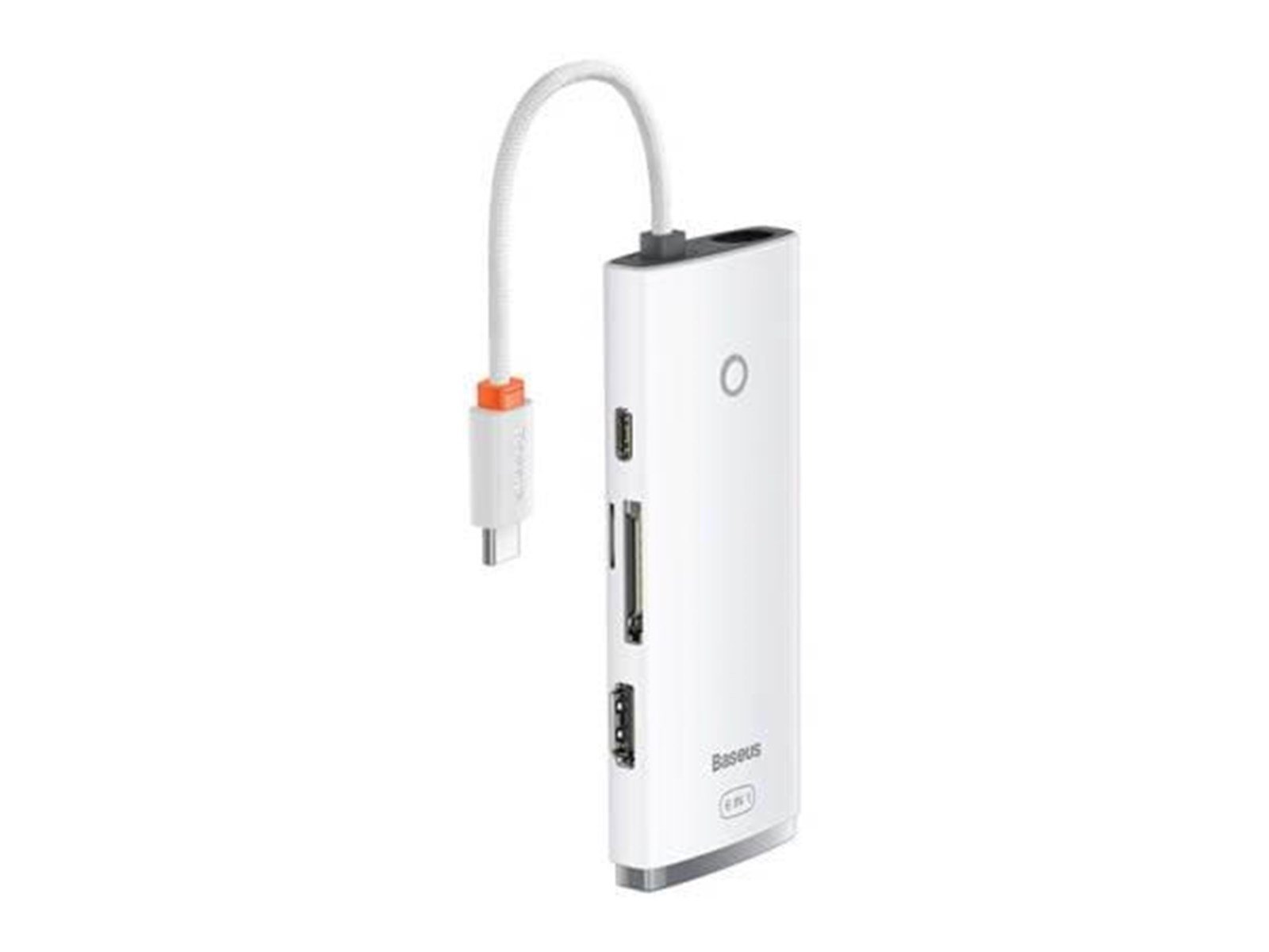 Baseus Lite Series Hub 6w1 USB-C to 2x USB 3.0 + USB-C PD + HDMI + SD/TF (white) USB-Hubs - USB 3.0 - 5 - Weiß