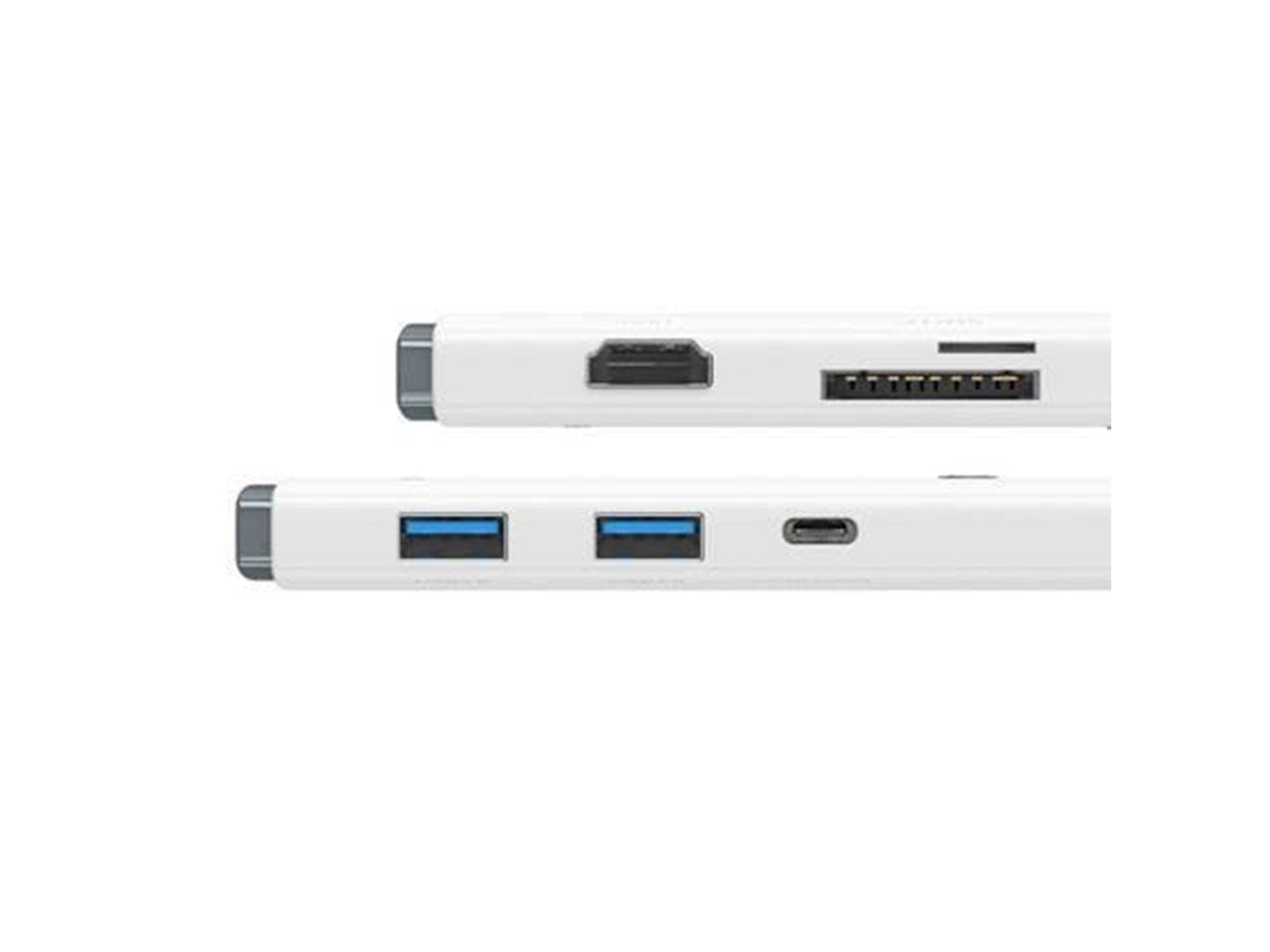 Baseus Lite Series Hub 6w1 USB-C to 2x USB 3.0 + USB-C PD + HDMI + SD/TF (white) USB-Hubs - USB 3.0 - 5 - Weiß