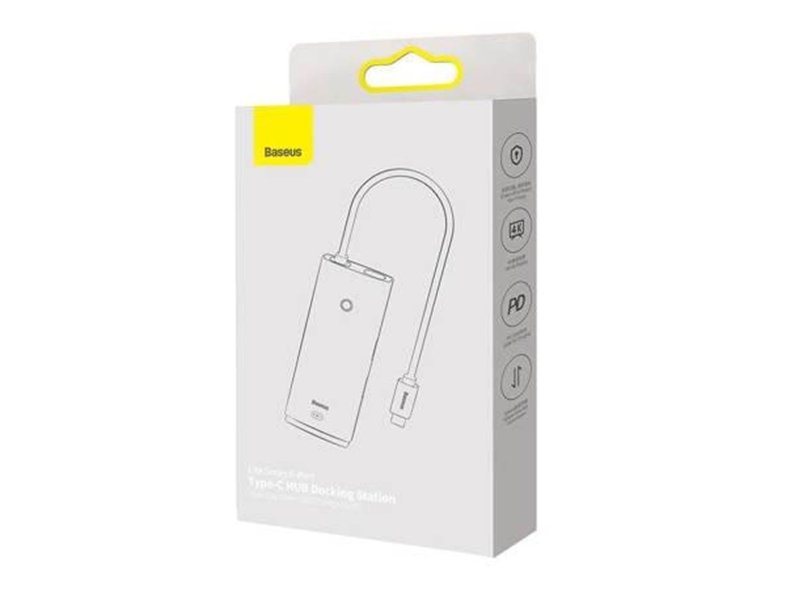 Baseus Lite Series Hub 6w1 USB-C to 2x USB 3.0 + USB-C PD + HDMI + SD/TF (white) USB-Hubs - USB 3.0 - 5 - Weiß