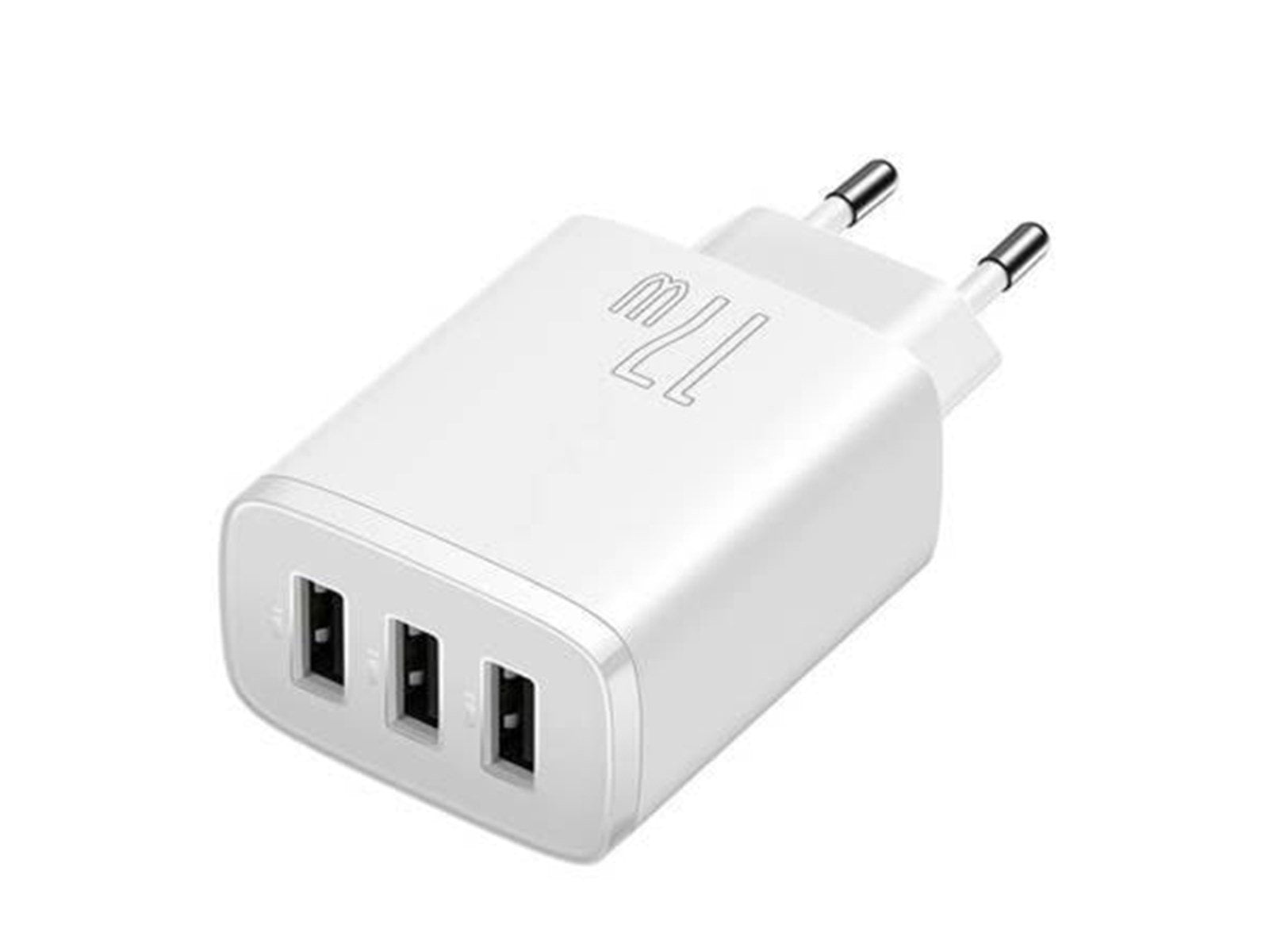 Baseus Compact Quick Charger 3x USB 17W (White)
