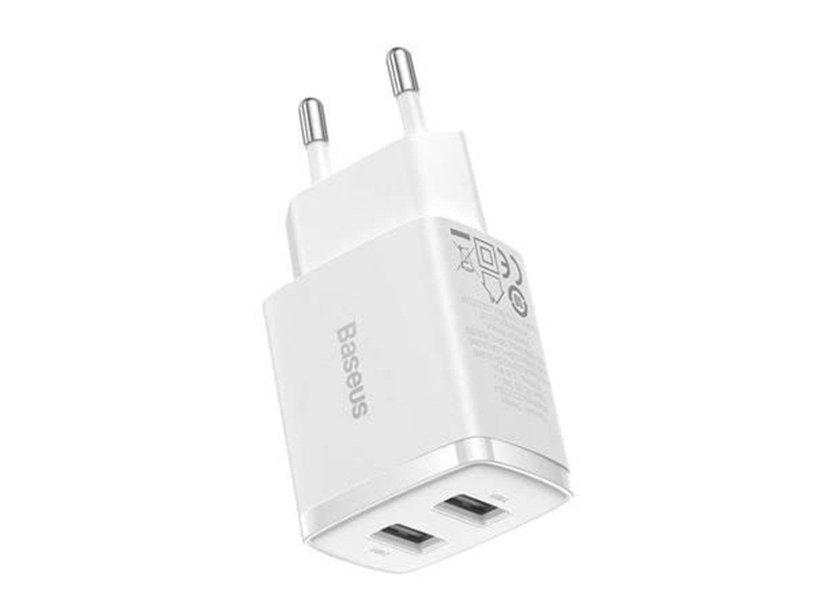 Baseus Compact Quick Charger 2x USB 10.5W (white)