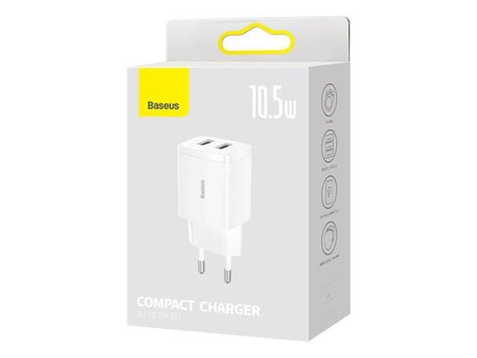 Baseus Compact Quick Charger 2x USB 10.5W (white)
