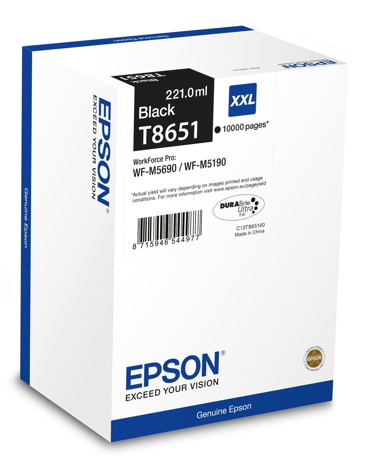 Epson Original T8651 XXL Druckerpatrone schwarz 10.000 Seiten 221ml (C13T865140)