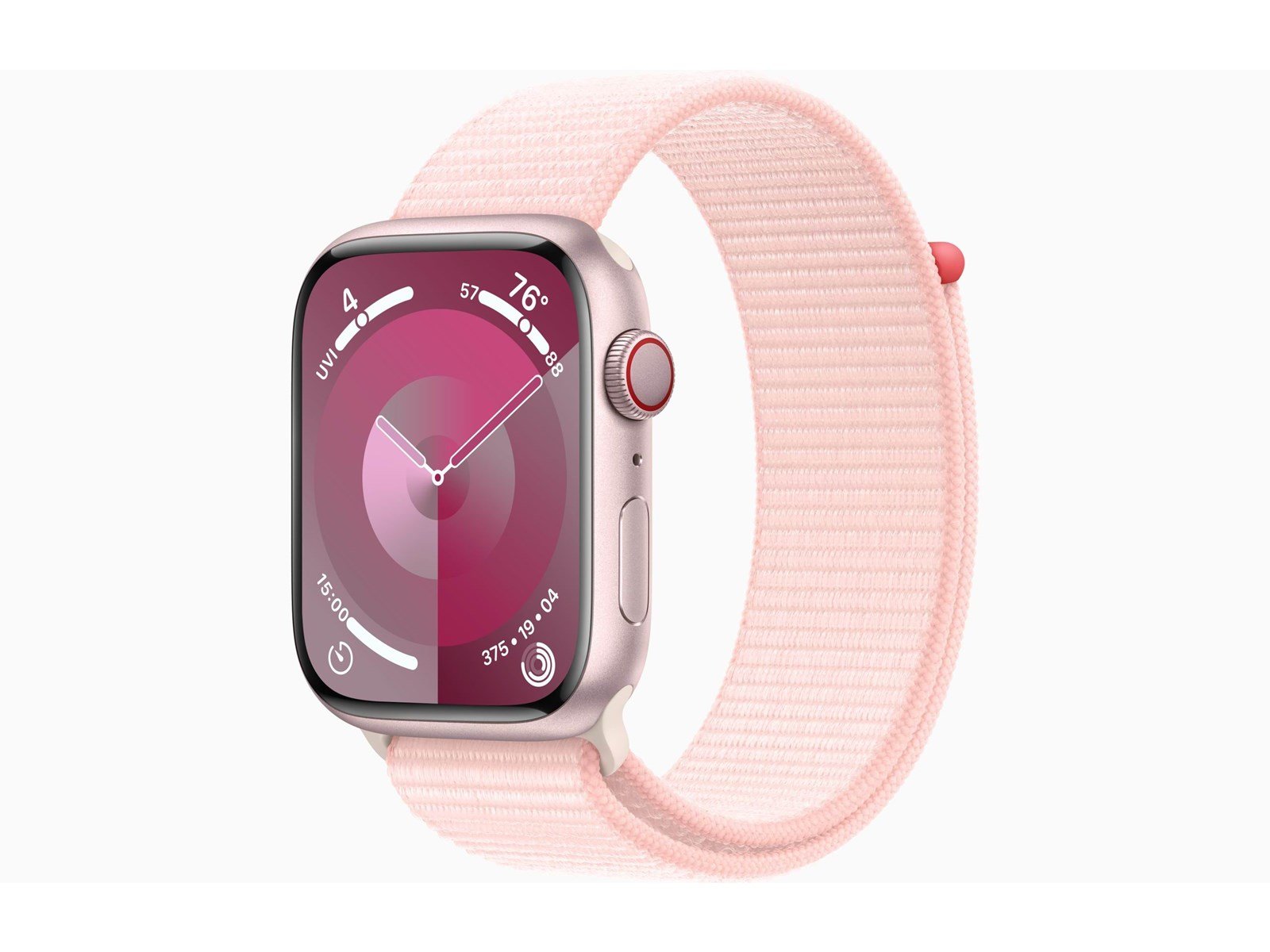 Apple Watch Series 9 GPS + Cellular 45mm - Pink Aluminium Case with Light Pink Sport Loop