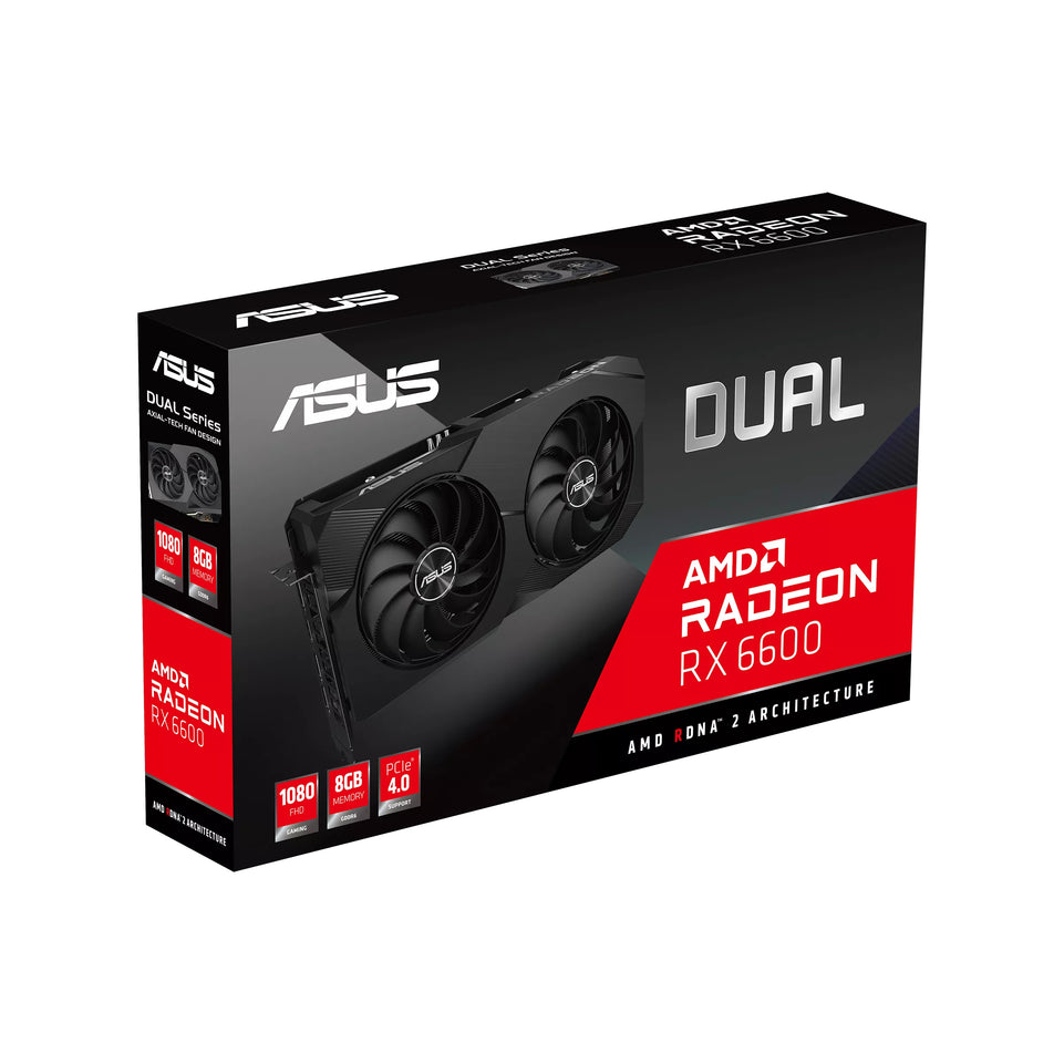 ASUS DUAL-RX6600-8G-V2 8GB GDDR6 HDMI DP