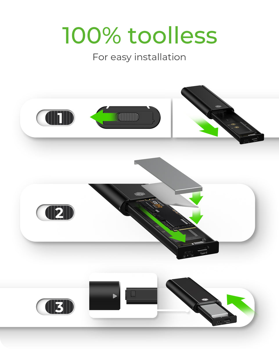 Externes Geh. IcyBox USB Type-C  Gehдuse fьr M.2 NVMe SSD