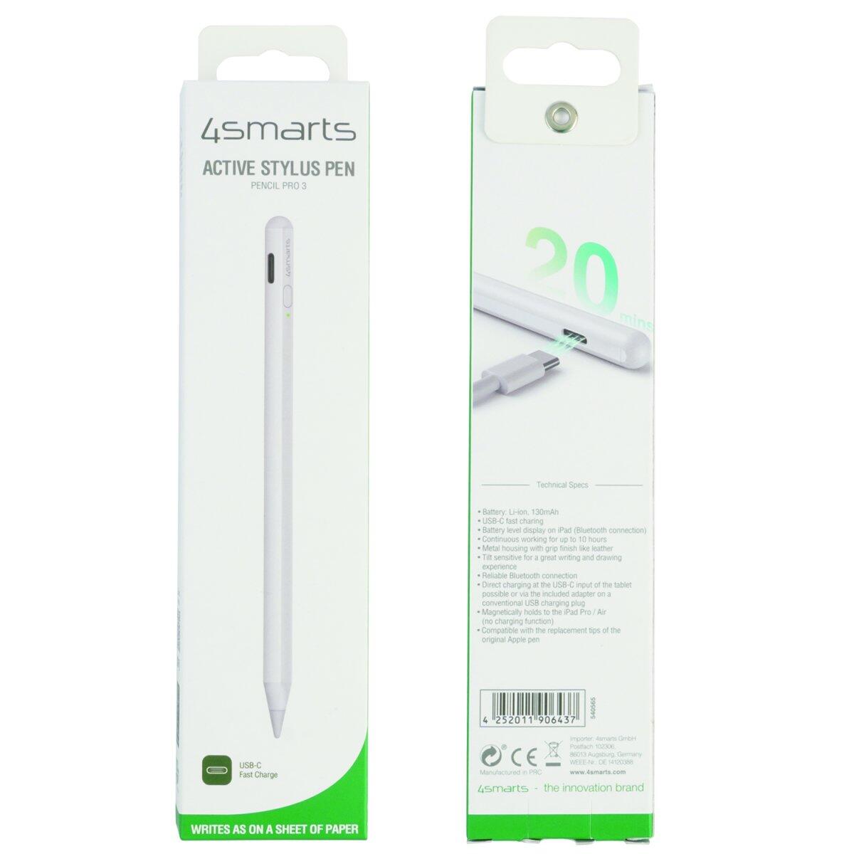 4smarts Aktiver Eingabestift Pencil Pro 3 weiss