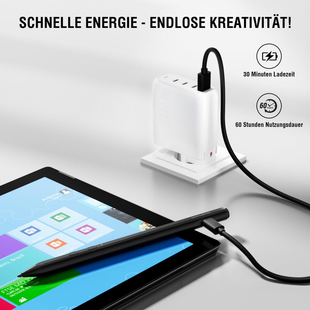 4smarts Aktiver Eingabestift MPP für Surface, schwarz