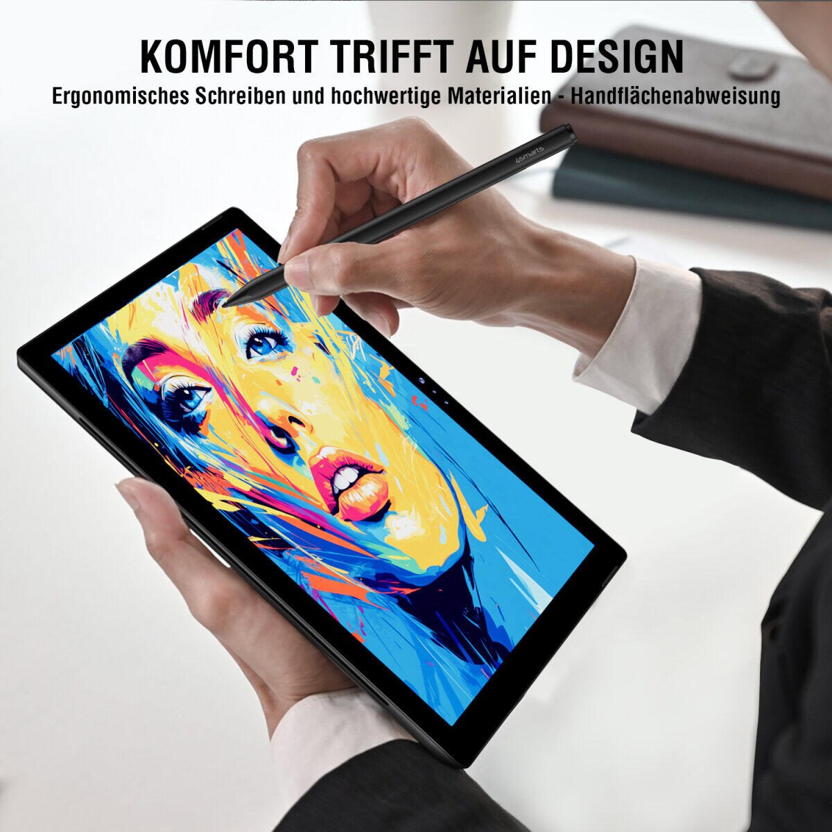 4smarts Aktiver Eingabestift MPP für Surface, schwarz