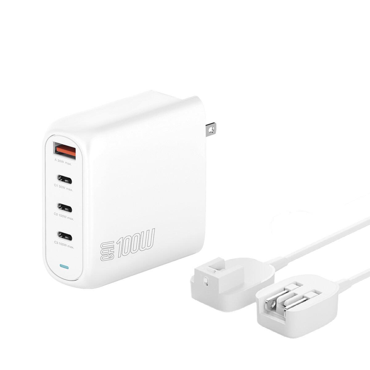 4smarts Ladegerät GaN Flex Pro 100W 3 USB-C+1 USB-A, weiß, Travel Edition