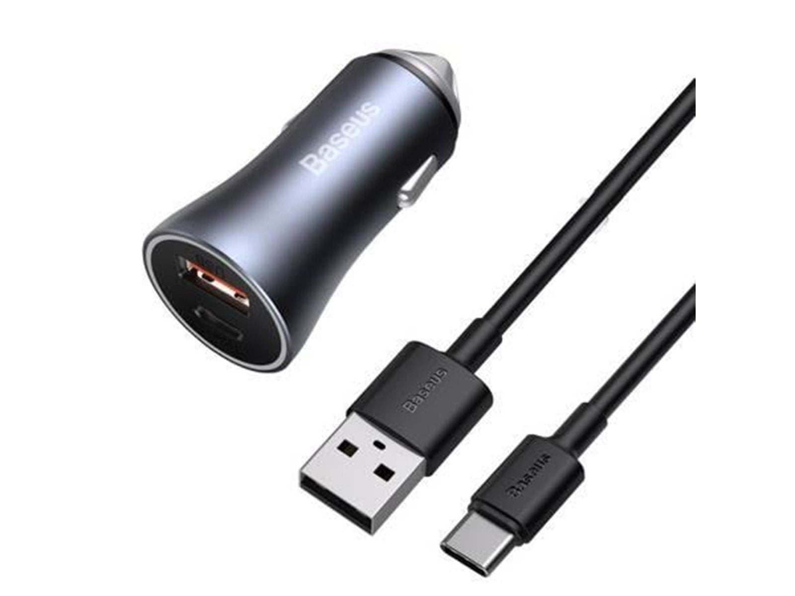 Baseus  Golden Contactor Pro car charger USB + USB-C QC4.0+ PD SCP 40W (gray)
