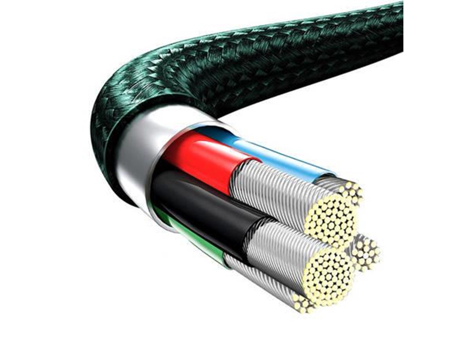 Baseus Rapid Series 3-in-1 cable USB-C For M+L+T 20W 1.5m (Green )