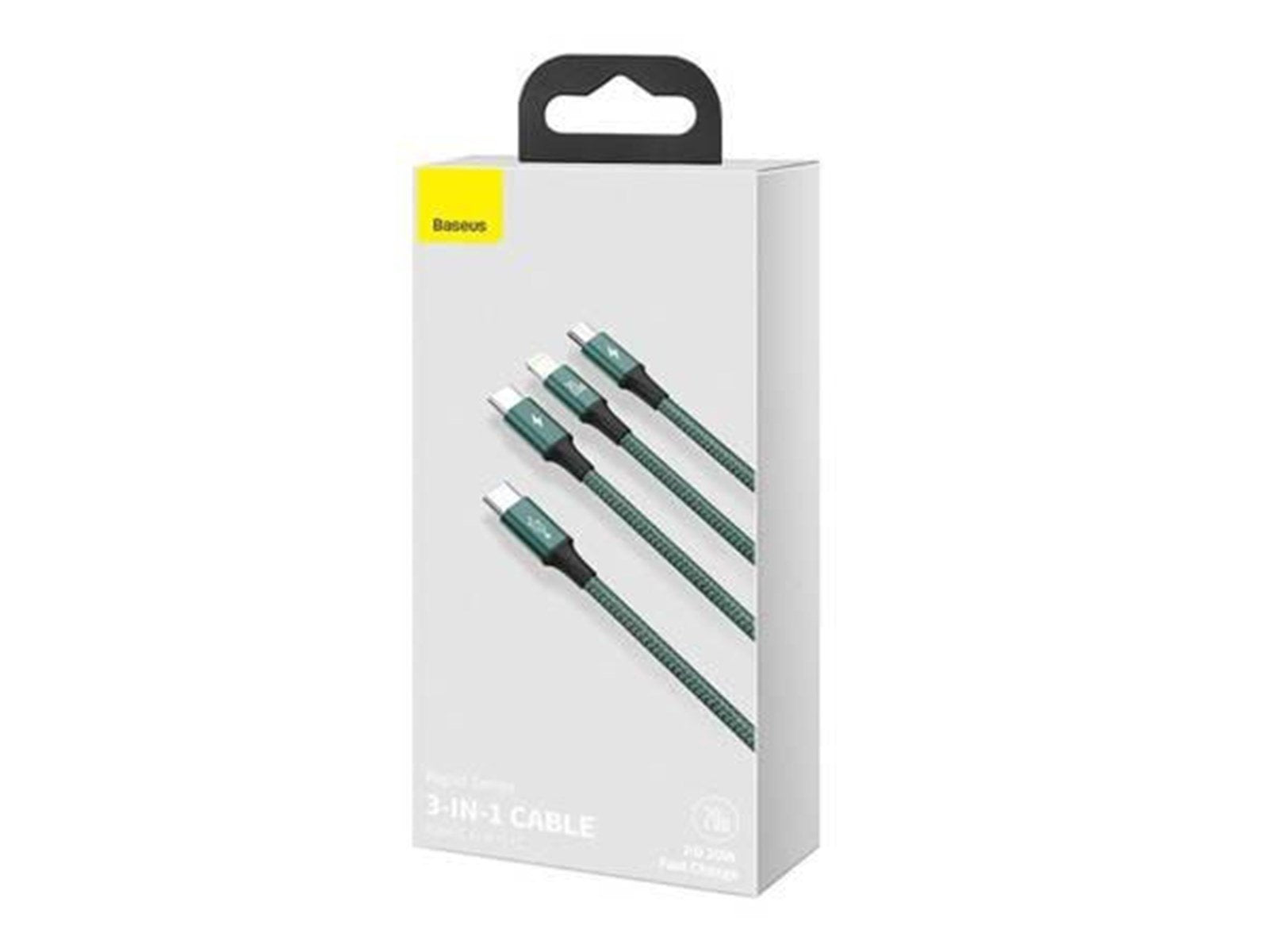 Baseus Rapid Series 3-in-1 cable USB-C For M+L+T 20W 1.5m (Green )